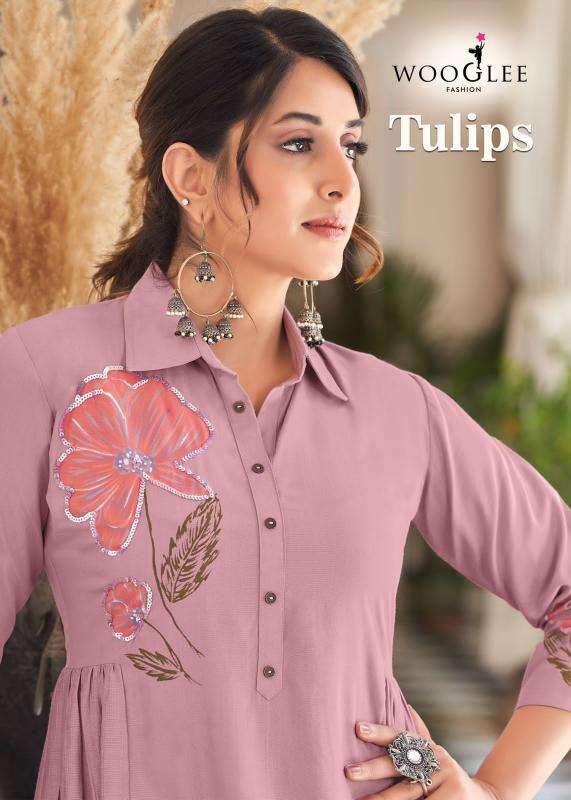Wooglee tulip co ord set branded kurti manufacturer in surat