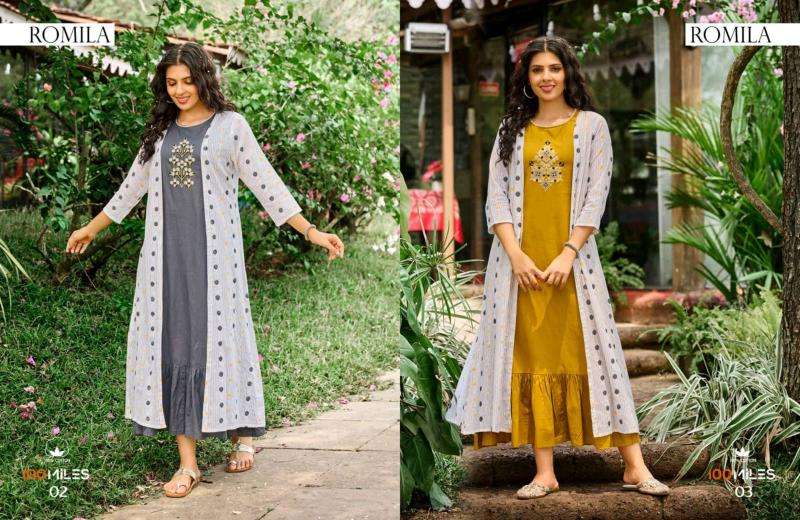 100 Miles Romila kurti manufacturers in surat pdf