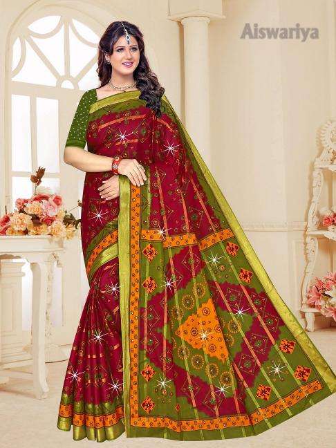 Aiswariya cotton printed Surat saree market