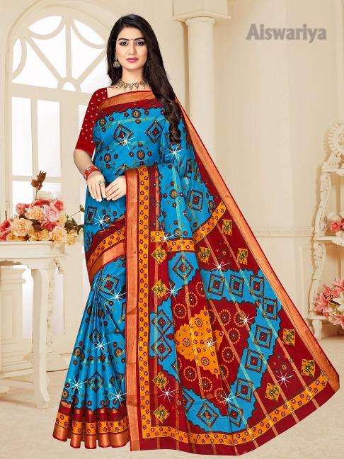 Aiswariya cotton printed Surat saree market