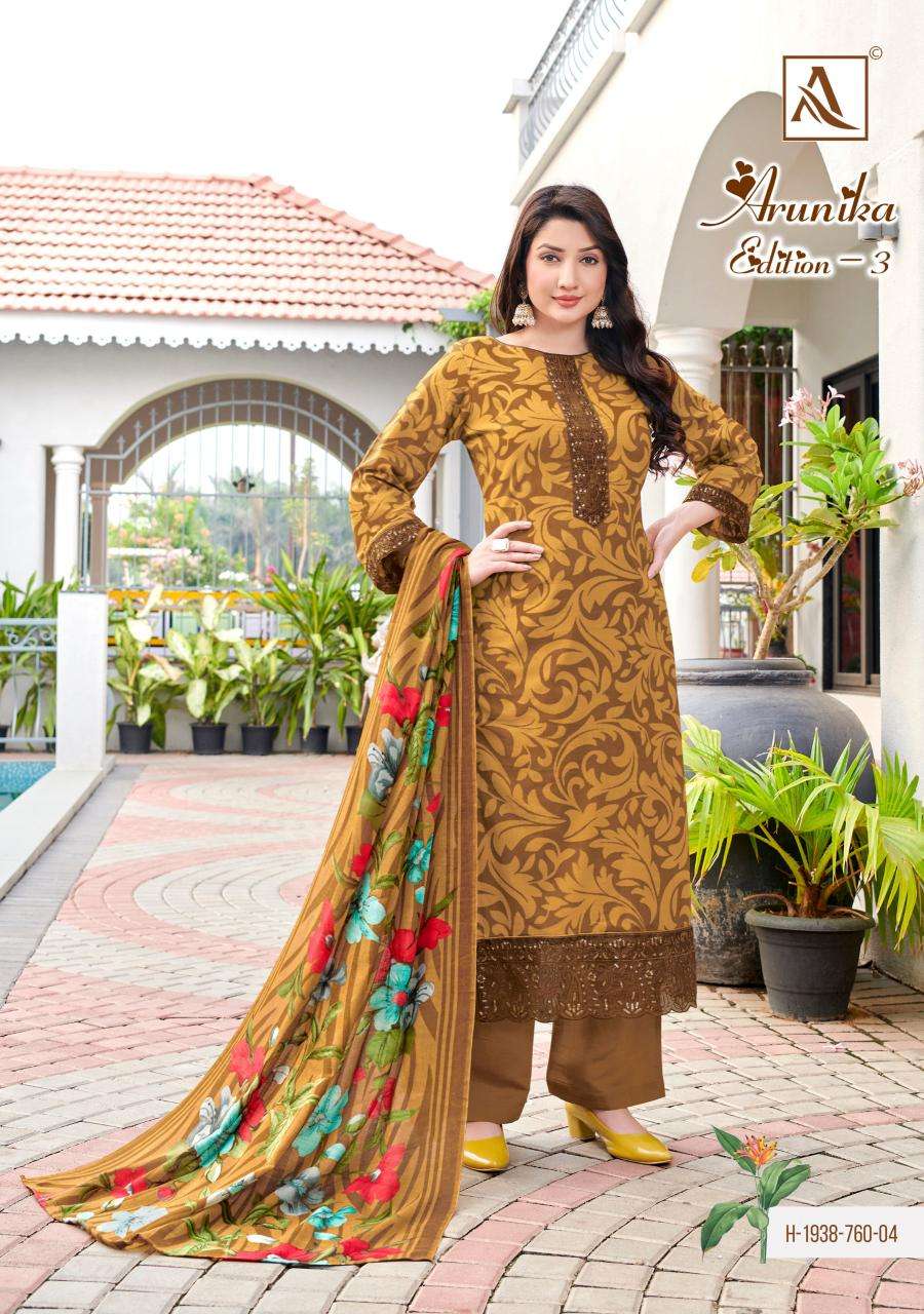 Alok suit arunika 3 Indian dress materials wholesale