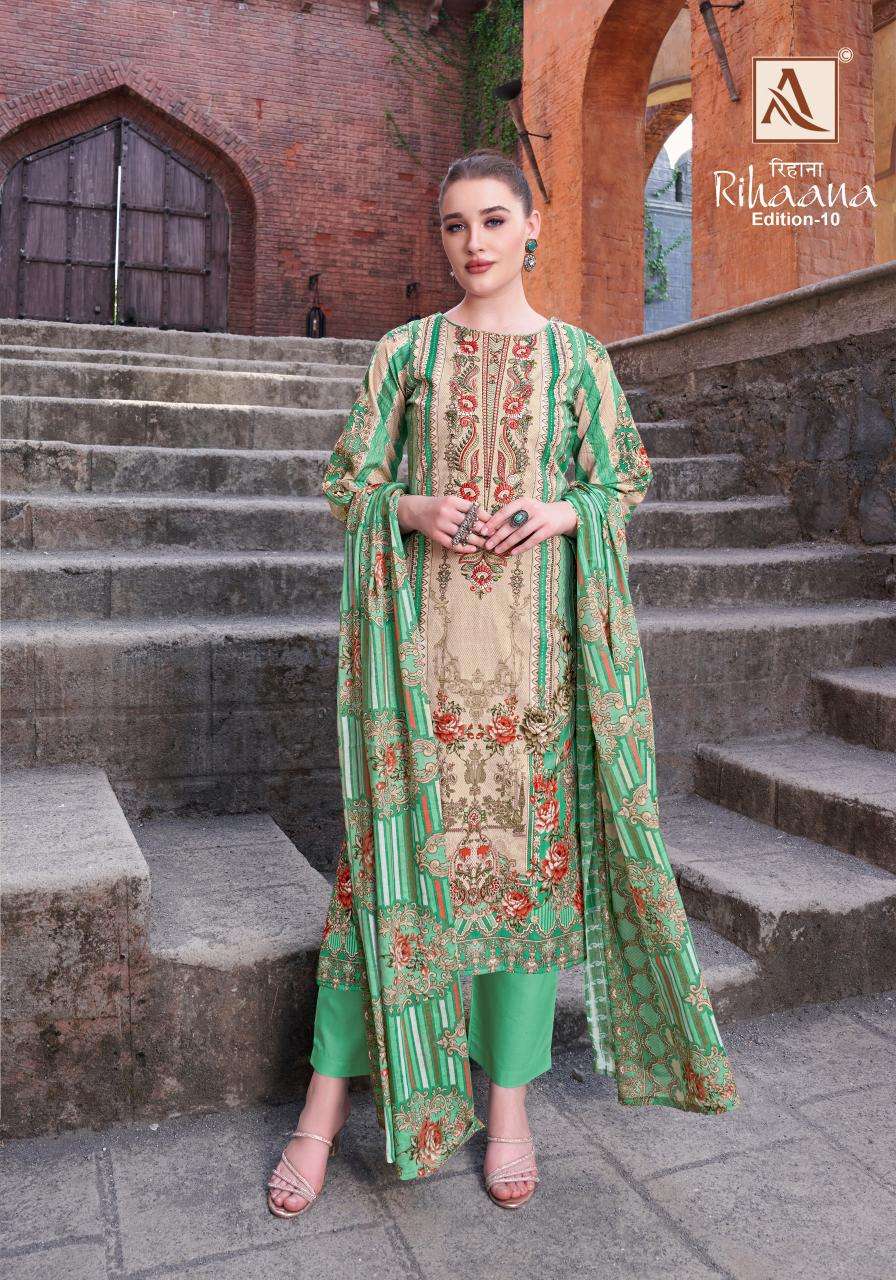 Alok suit - make in india rihaana 10 Wholesale printed dress materials in Mumbai