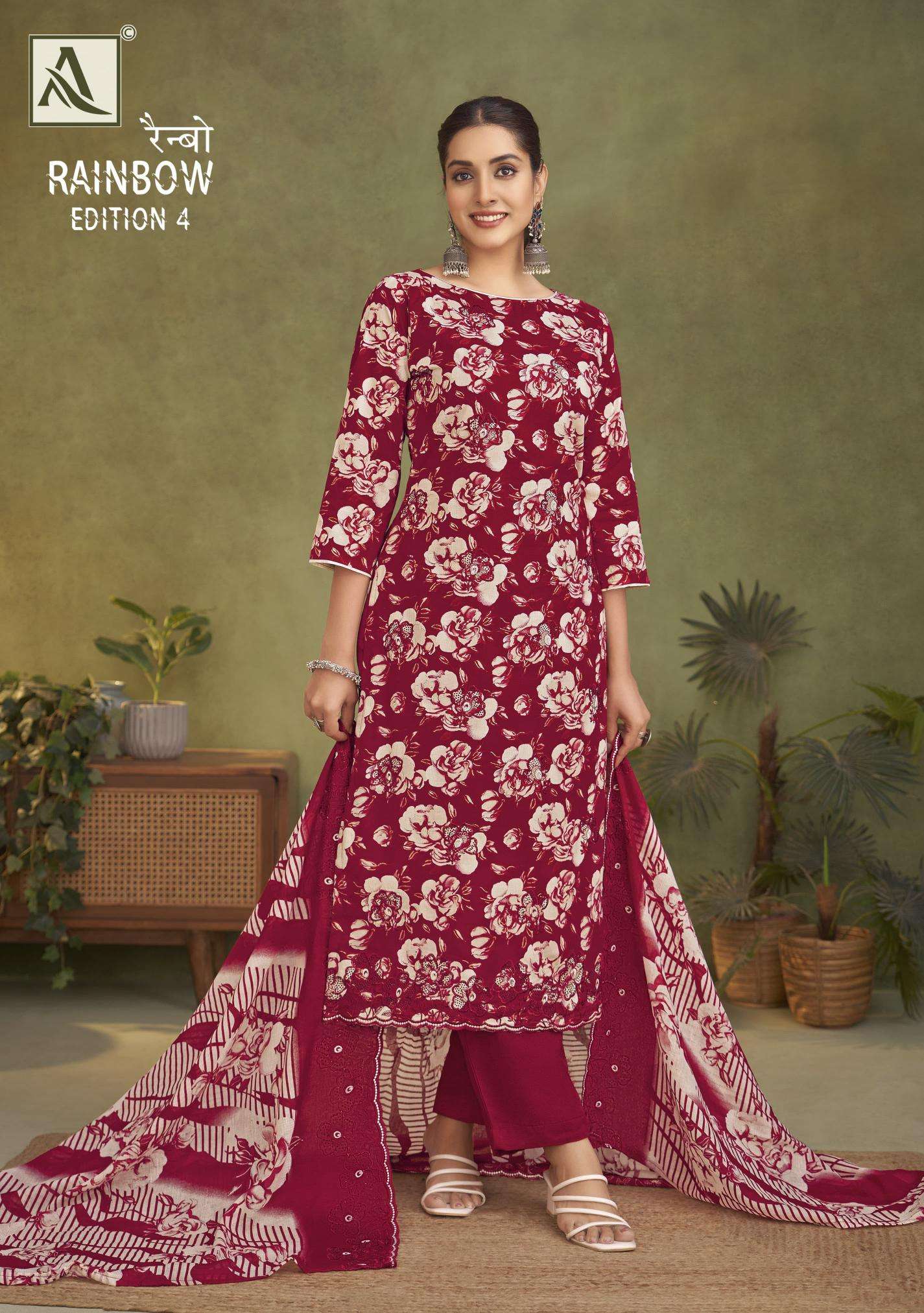 Alok suit rainbow 4 Dress materials wholesaler in kolkata