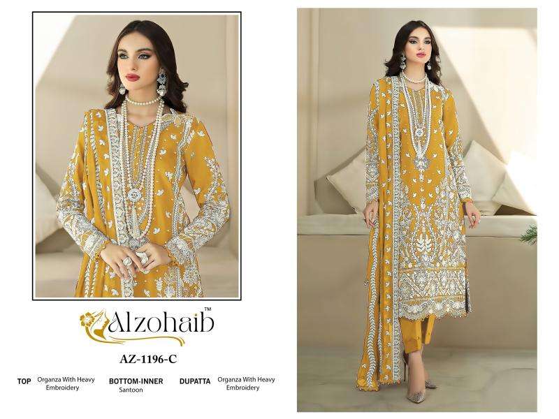 Alzohaib aafa organza with work Designer salwar suits wholesale