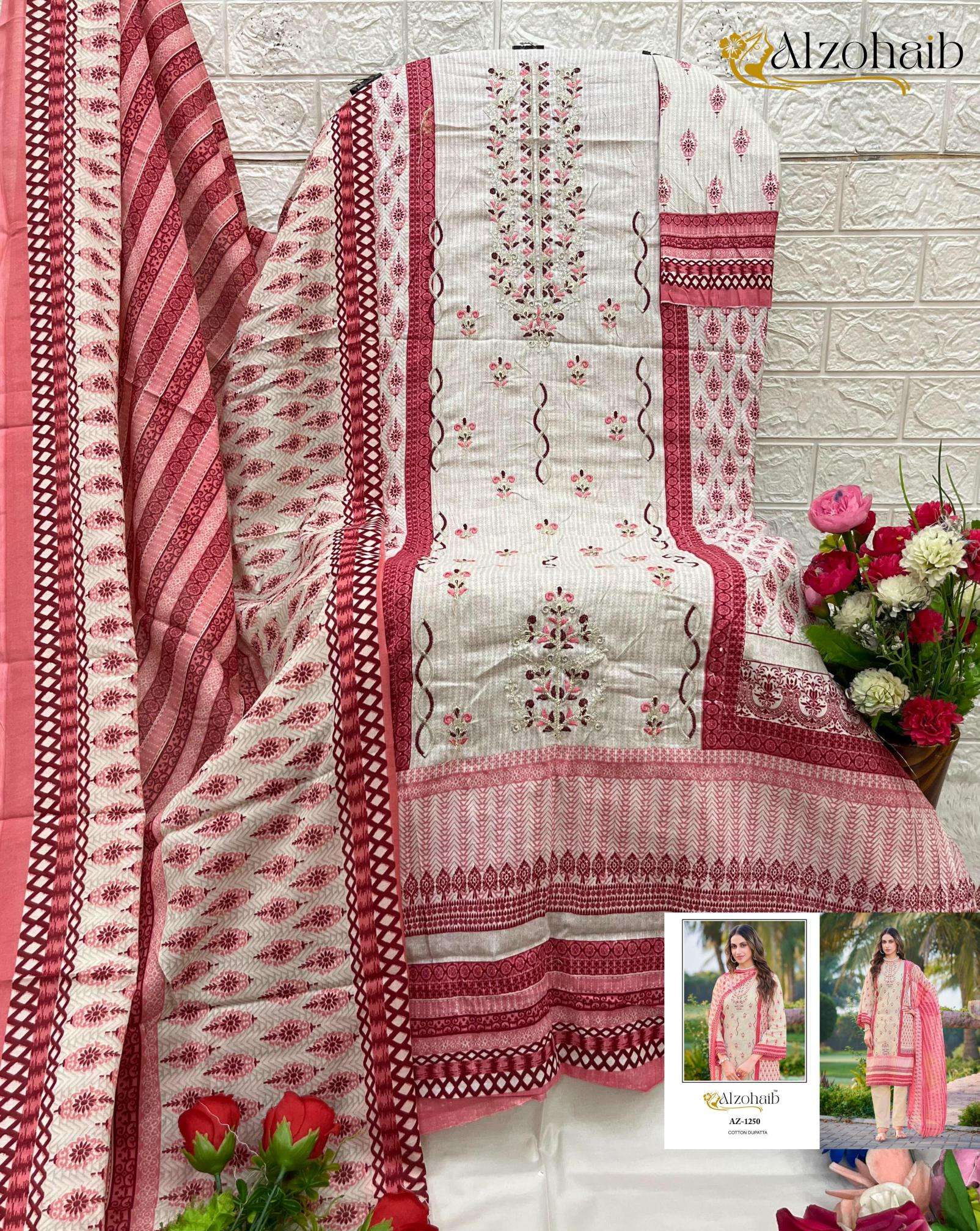 Alzohaib ruaab vol 1 Unstitched salwar kameez manufacturers
