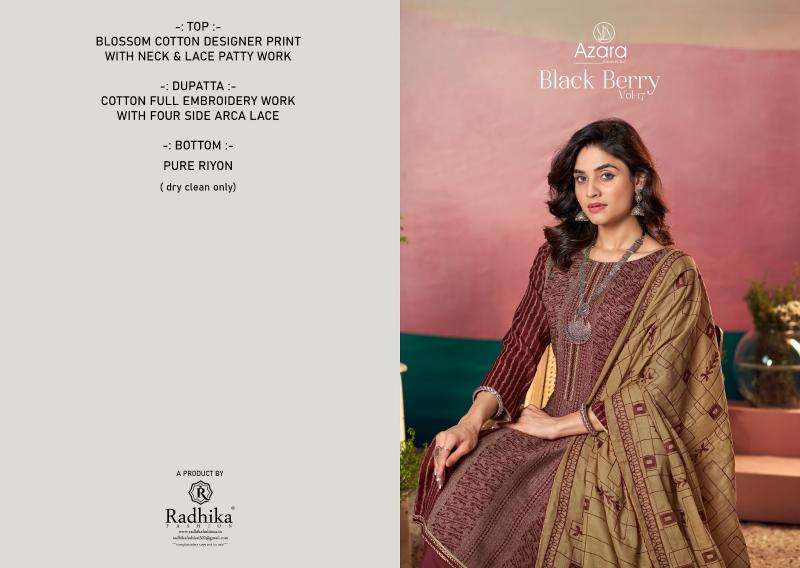 Azara black berry 17 Wholesale dress materials