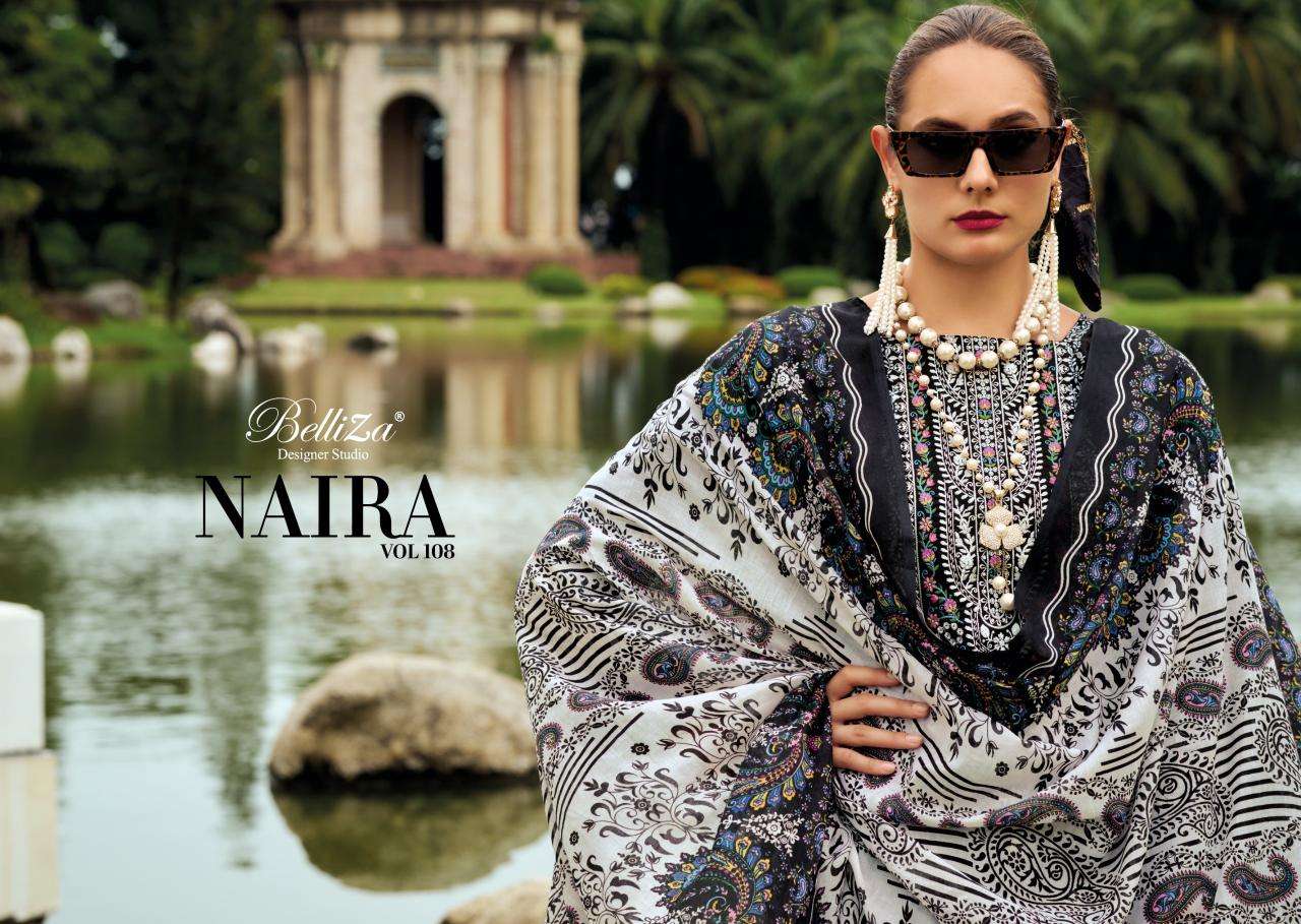 Belliza designer naira studio cotton digital prints Indian dress materials wholesale