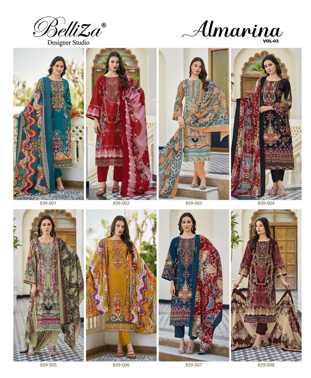 Belliza designer studio almarina vol 3 Surat wholesale dress materials market