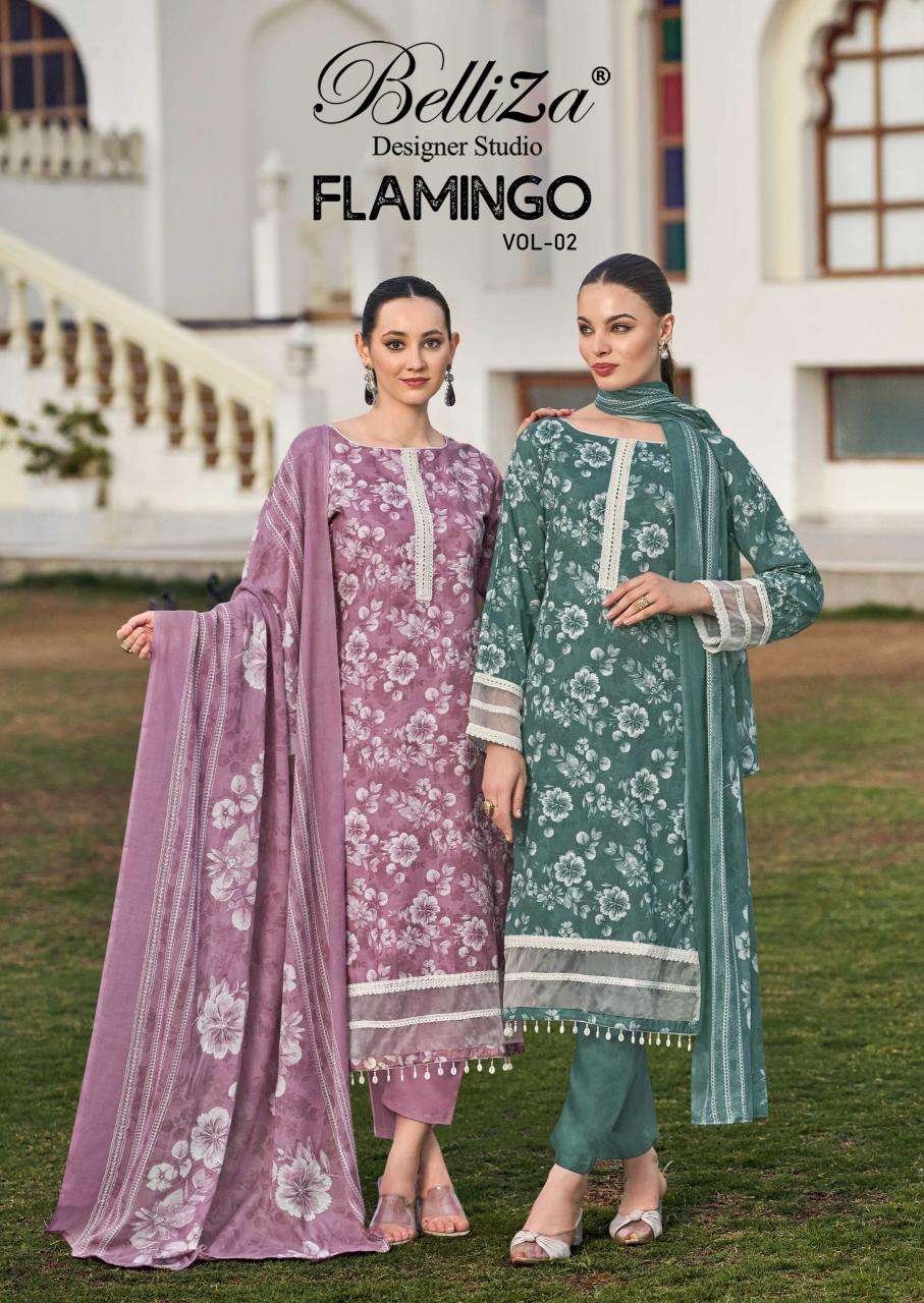 Belliza designer studio flamingo vol 2 Wholesale dress material in Surat