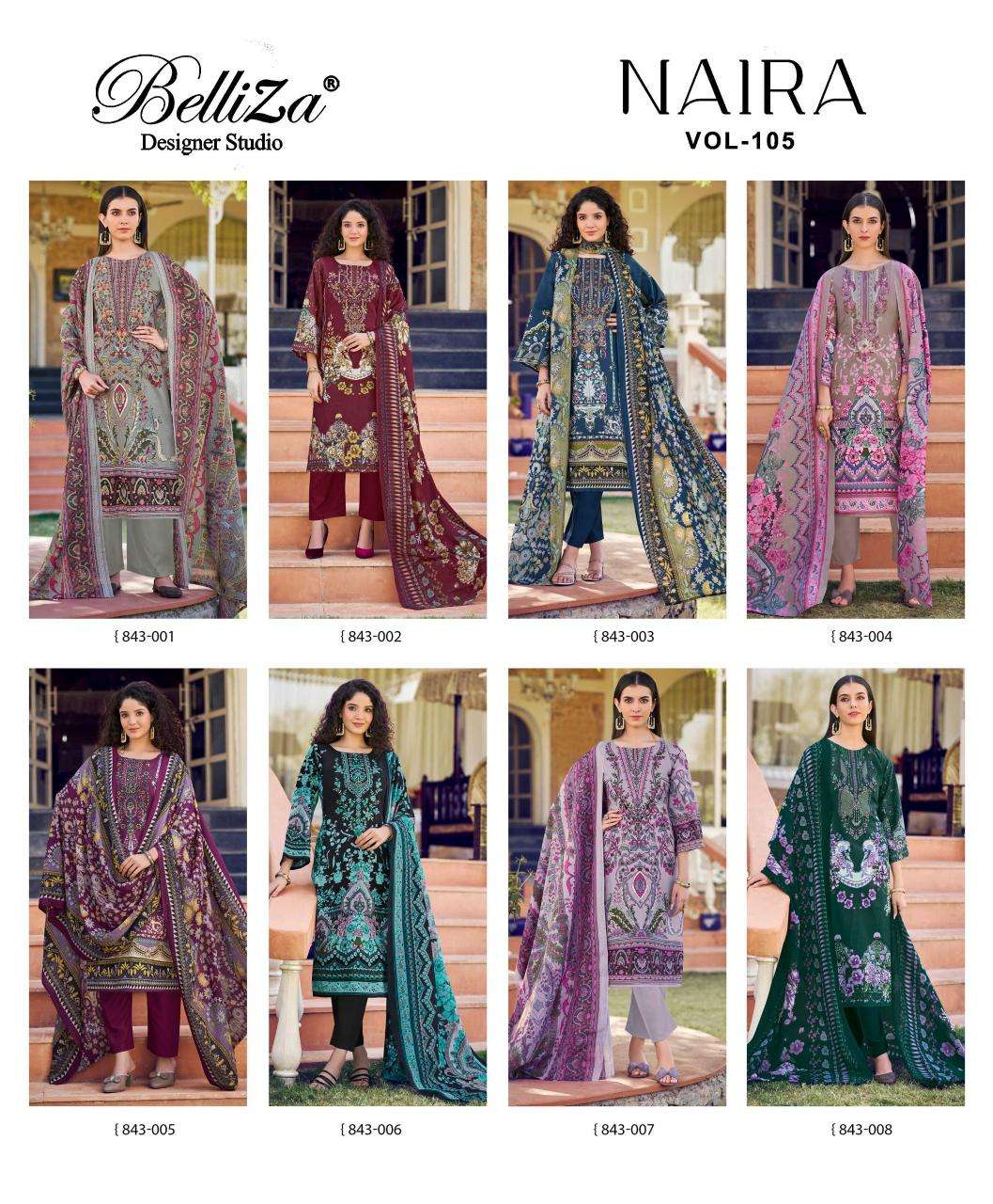 Belliza designer studio naira vol 105 Dress material dealers in kolkata