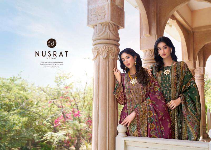 Belliza designer studio nusrat vol 5 Designer dress materials wholesale in kolkata
