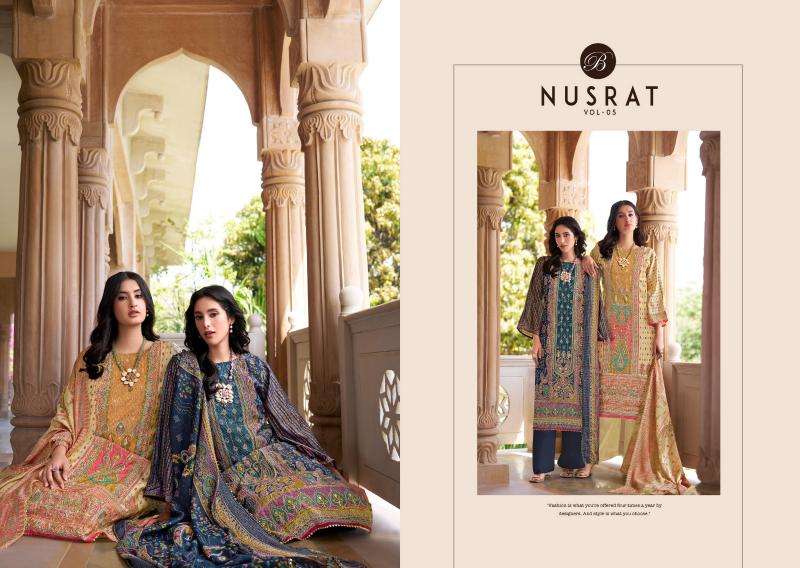 Belliza designer studio nusrat vol 5 Designer dress materials wholesale in kolkata