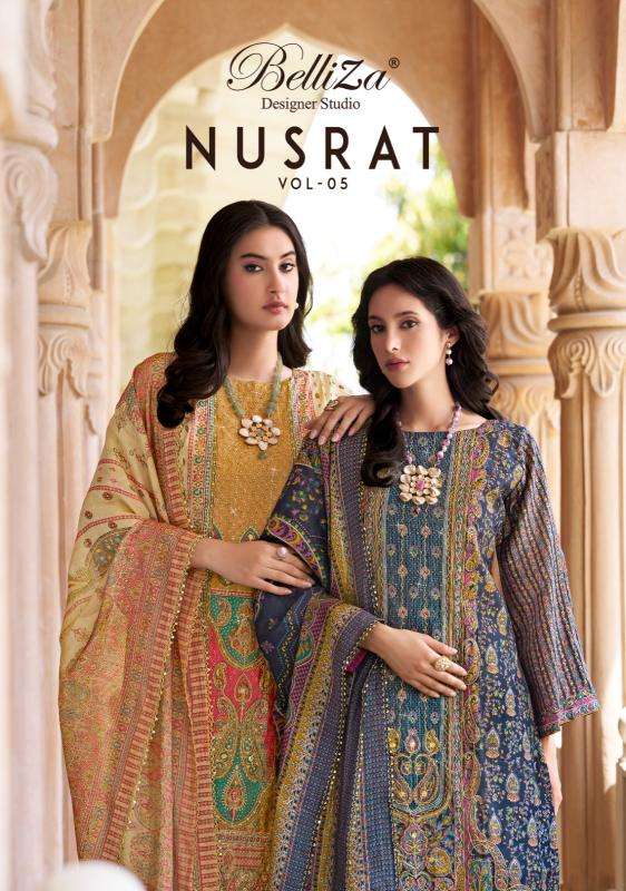 Belliza designer studio nusrat vol 5 Designer dress materials wholesale in kolkata