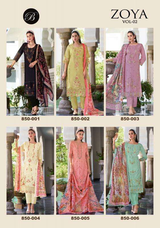 Belliza designer studio zoya vol 2 Fancy dress material wholesale in Mumbai