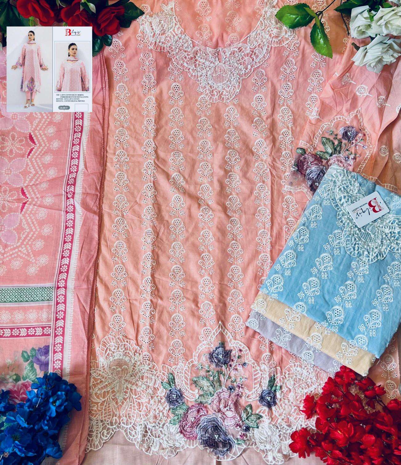 Bilqistm lawn cotton Party wear dress materials wholesale in kolkata
