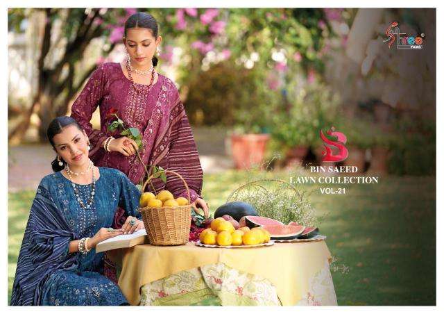 Bin saeed lawn collection vol 21 Dress materials wholesale market in Delhi