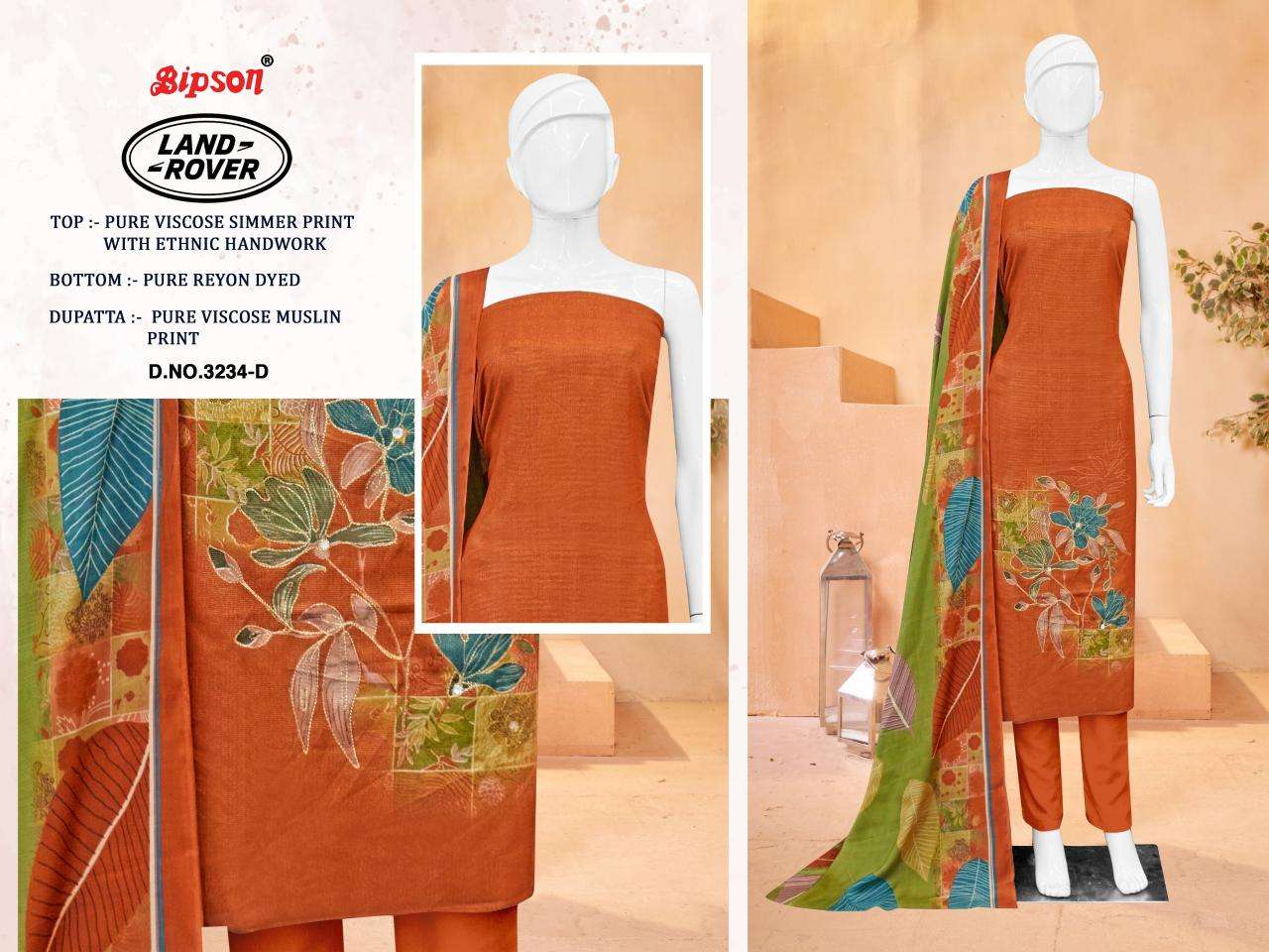Bipson prints land rover 3234 Wholesale dress material suppliers in Mumbai