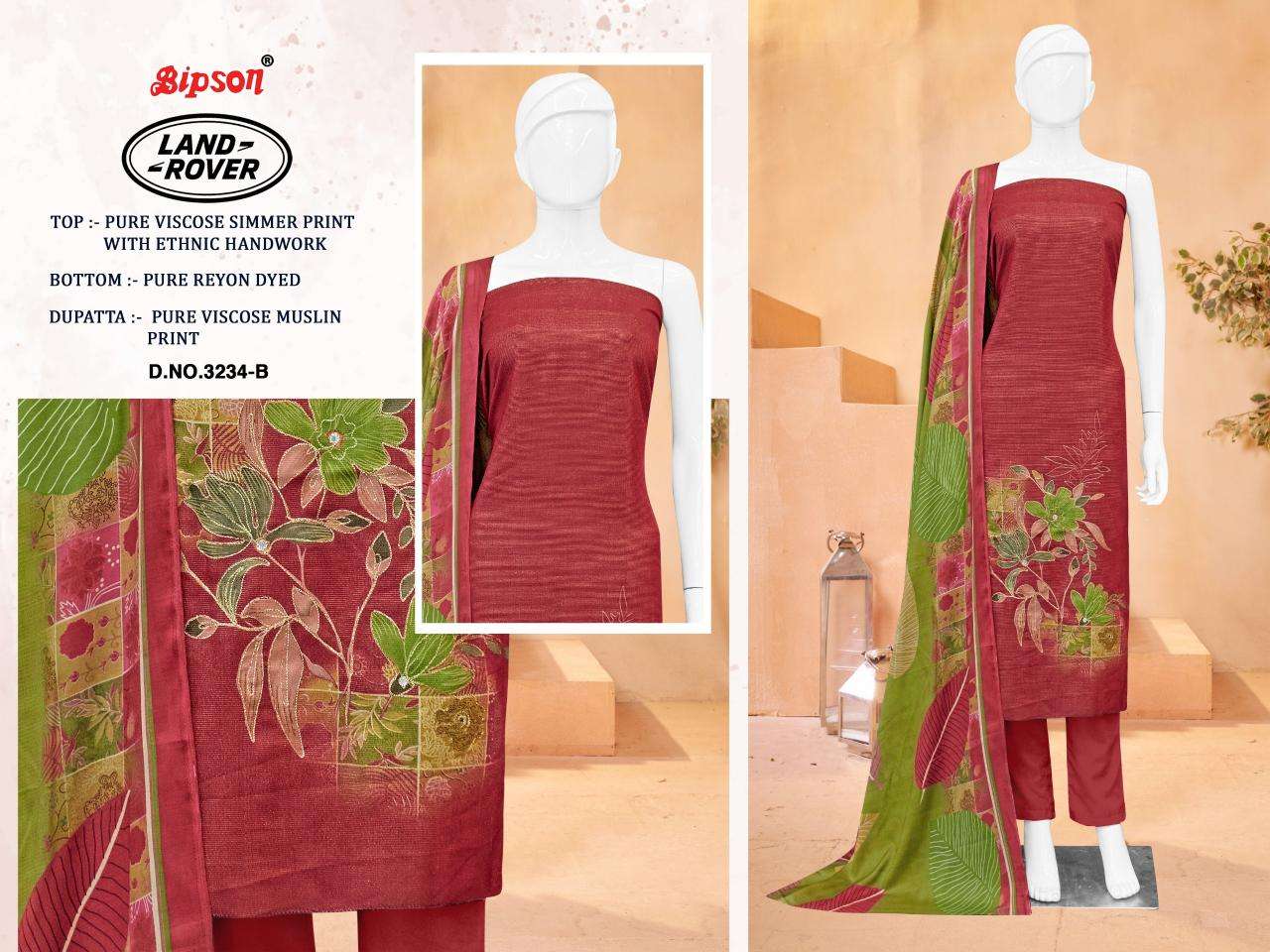 Bipson prints land rover 3234 Wholesale dress material suppliers in Mumbai