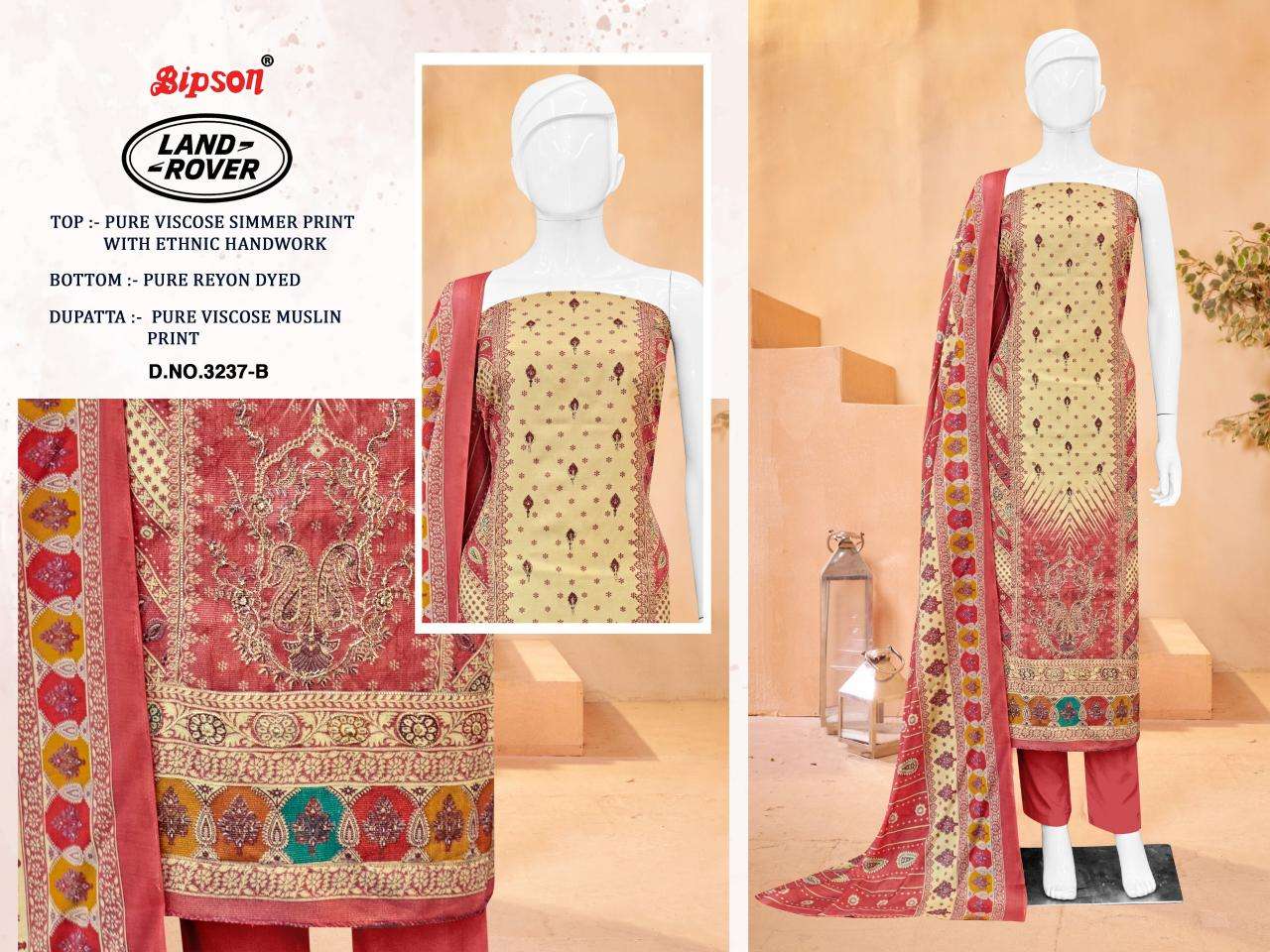 Bipson prints land rover 3237 Wholesale cotton dress materials in Mumbai