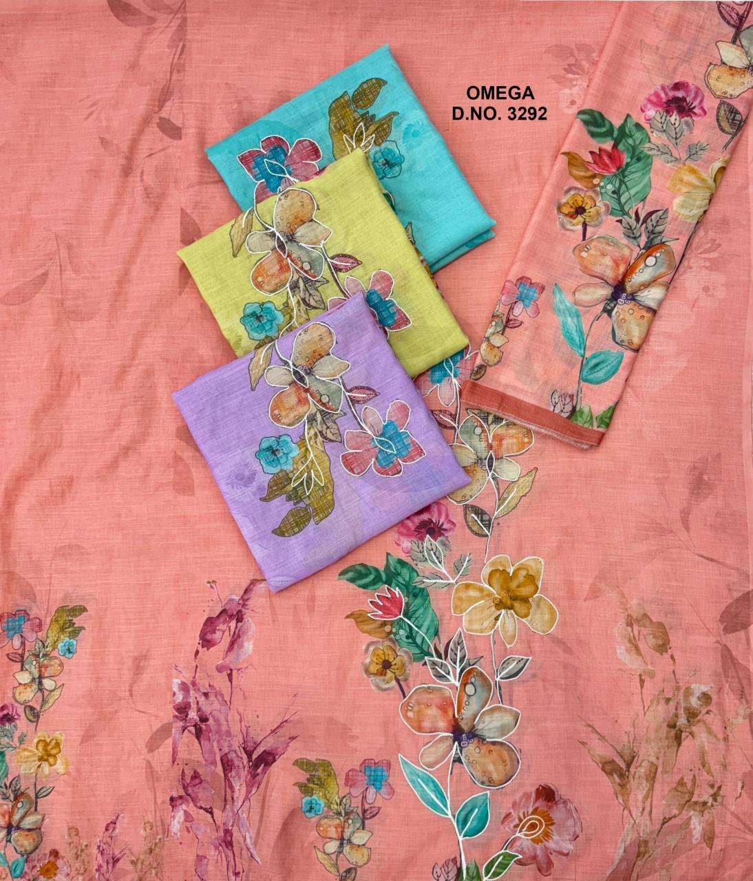 Bipson prints omega 3292 Designer dress materials in Kolkata