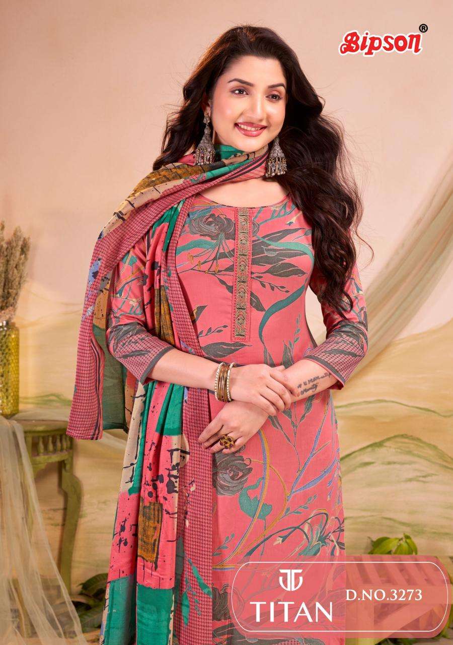 Bipson prints titan 3273 jam satin print Dress material manufacturers