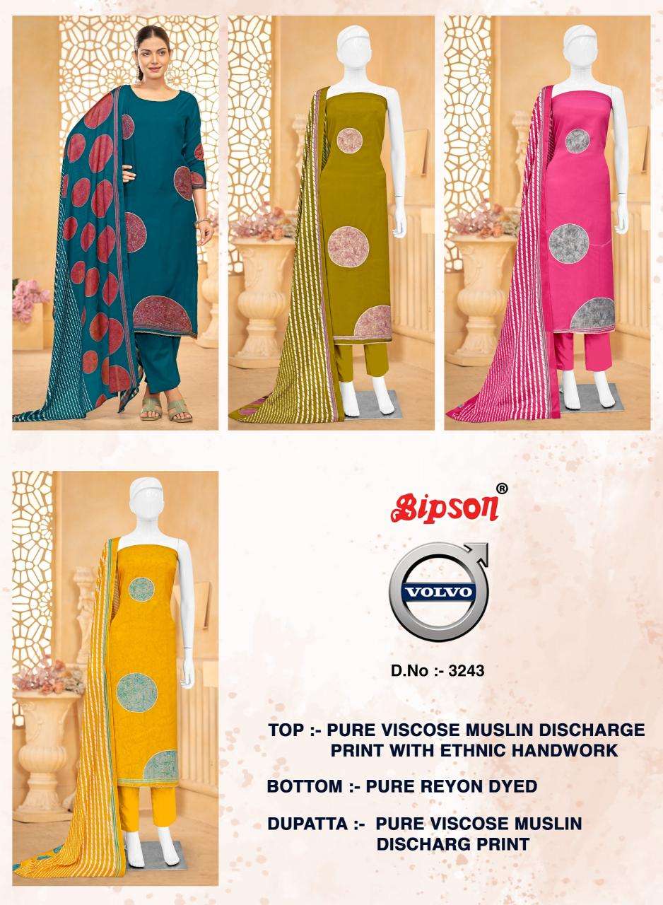 Bipson prints volvo 3243 Surat dress materials wholesale market online