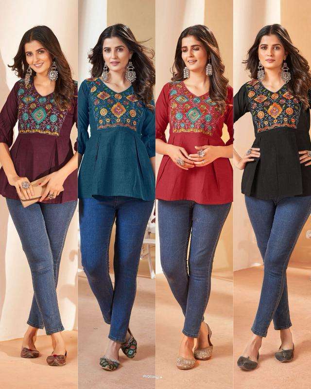 Blue hills charmi cotton kurti manufacturer in surat