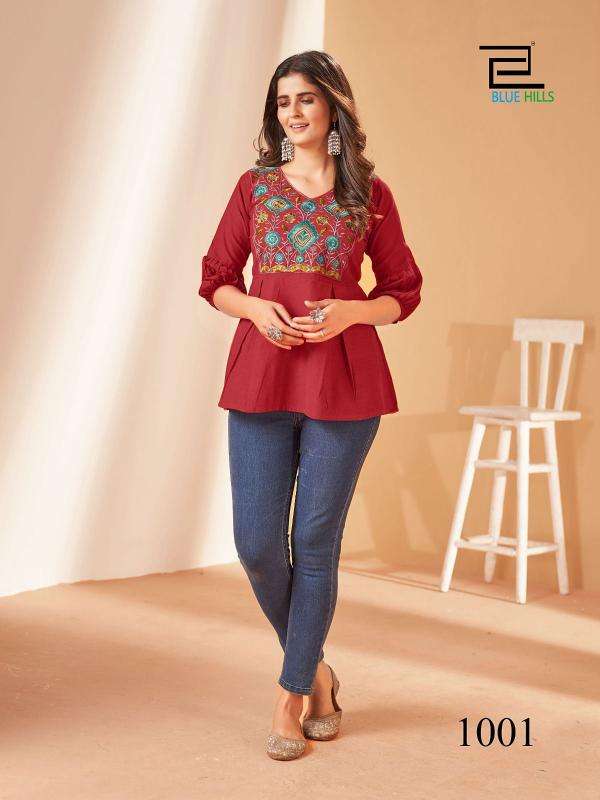 Blue hills charmi cotton kurti manufacturer in surat