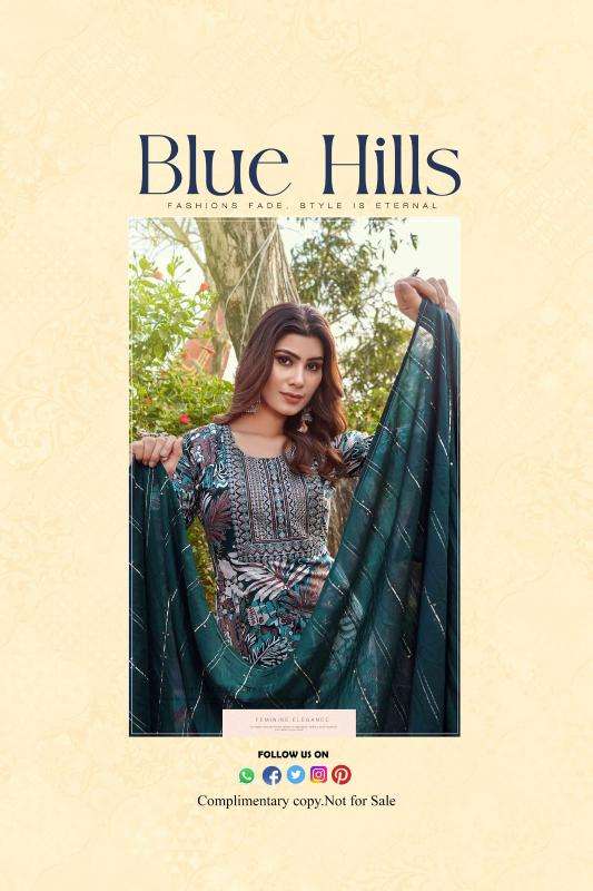 blue hills rayon foil  kurtis manufacturer in raghuvir celeum kadodra surat