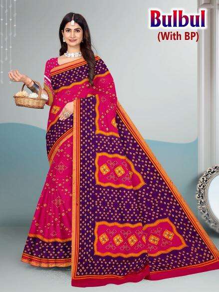 Bulbul cotton printed Indian wholesale sarees