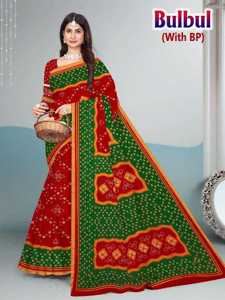 Bulbul cotton printed Indian wholesale sarees