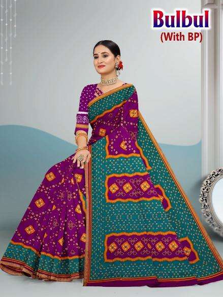 Bulbul cotton printed Indian wholesale sarees