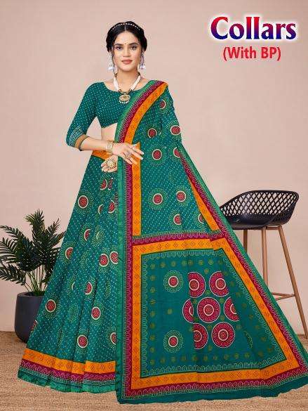 Collars cotton printed Designer sarees in bulk