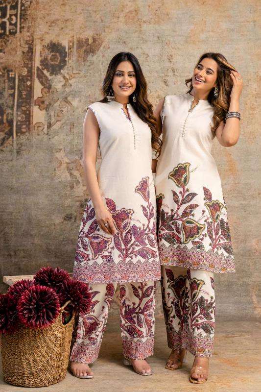 Cotton flex two piece cord set Kurti wholesale market in Surat