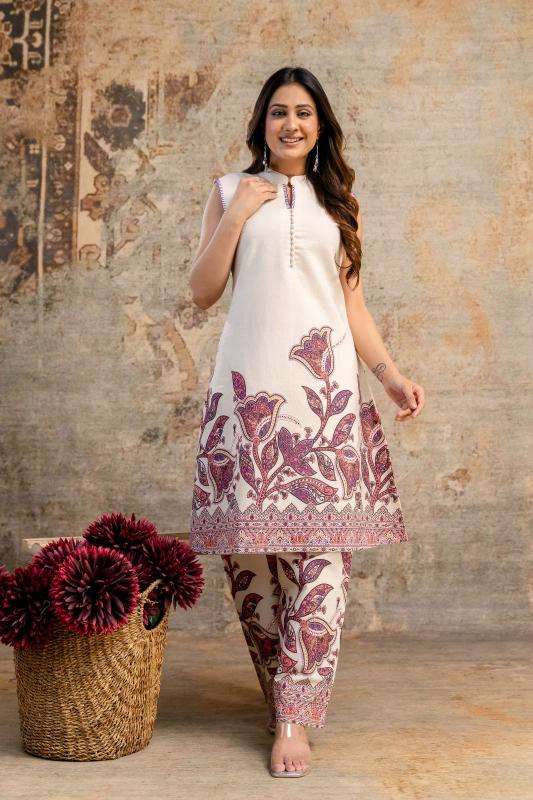 Cotton flex two piece cord set Kurti wholesale market in Surat