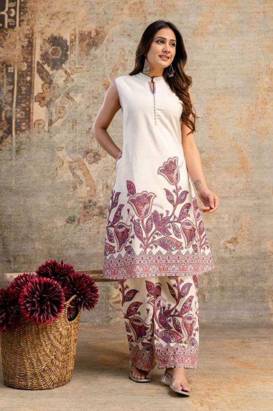 Cotton flex two piece cord set Kurti wholesale market in Surat