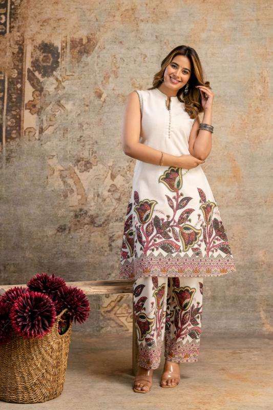 Cotton flex two piece cord set Kurti wholesale market in Surat