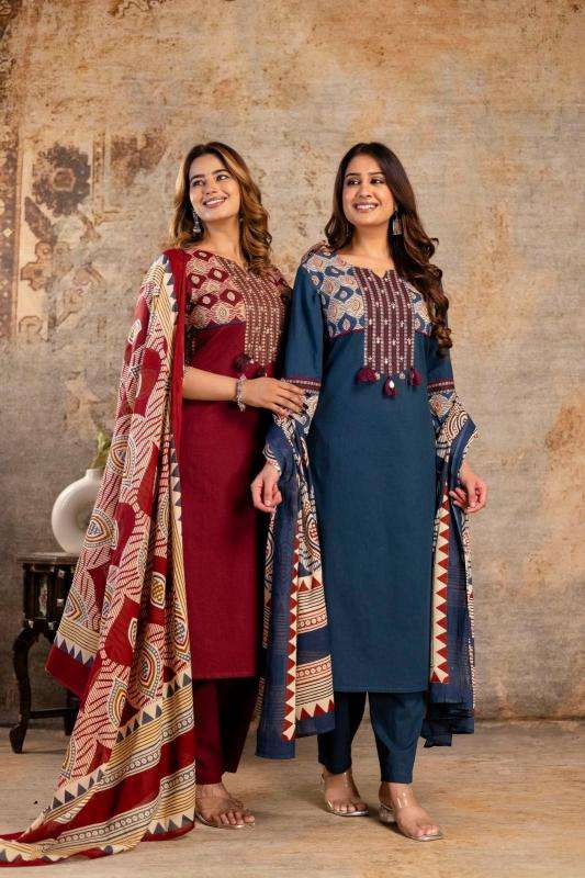 Cotton with patch work 3 Kurti distributors in Surat