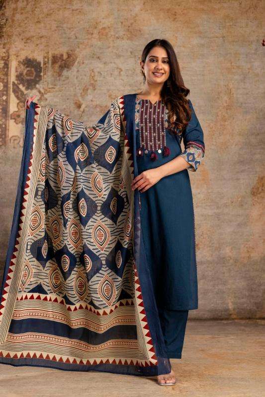 Cotton with patch work 3 Kurti distributors in Surat