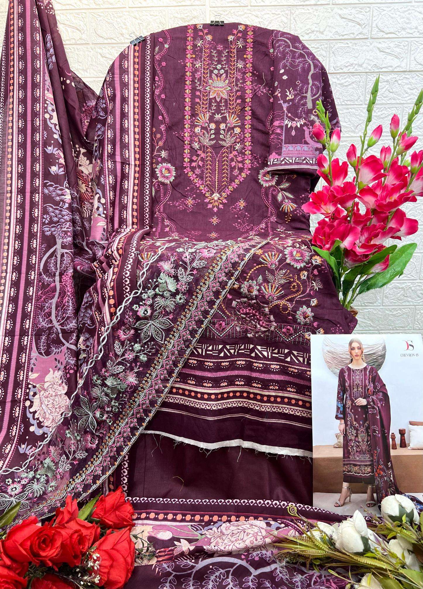 deepsy suits Cheveron-15 Unstitched dress materials wholesalers