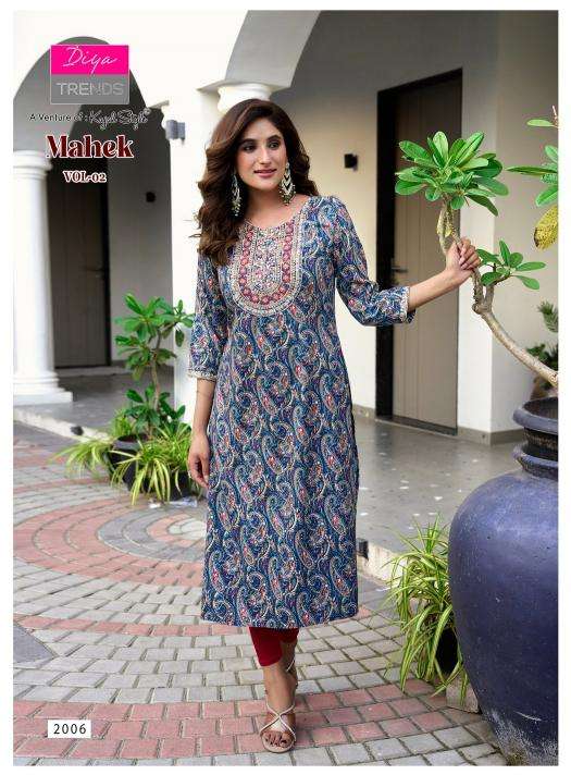 Diya trends mahek vol.2 Designer kurtis in Mumbai