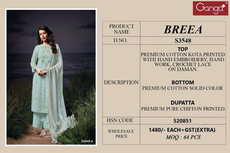 Ganga breea 3548 Kolkata dress material online shopping