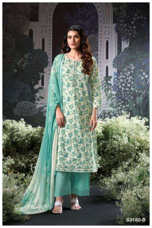 Ganga brita 3180 Bridal dress materials in Hyderabad