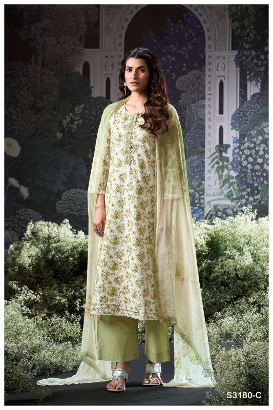 Ganga brita 3180 Bridal dress materials in Hyderabad