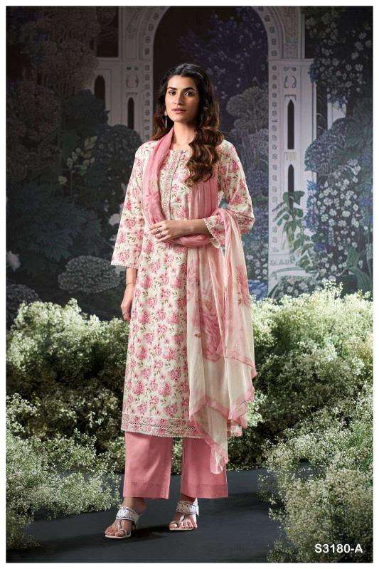 Ganga brita 3180 Bridal dress materials in Hyderabad
