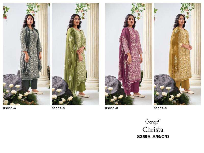 Ganga christa 3599 Dress material wholesalers in Vadodara