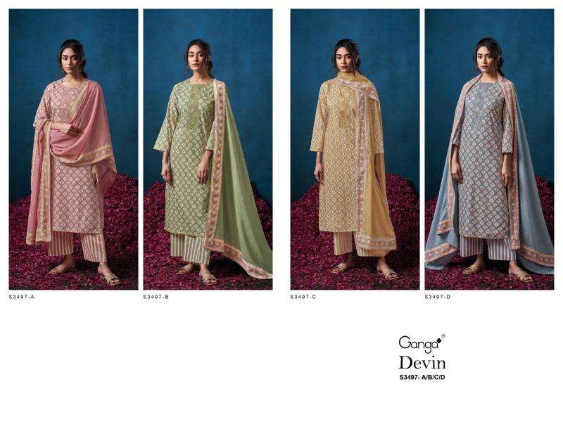 Ganga devin 3497 Dress materials manufacturers in Ahmedabad