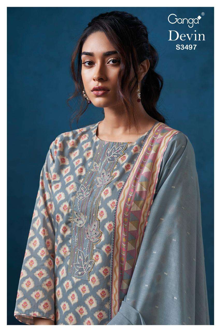 Ganga devin 3497 Dress materials manufacturers in Ahmedabad