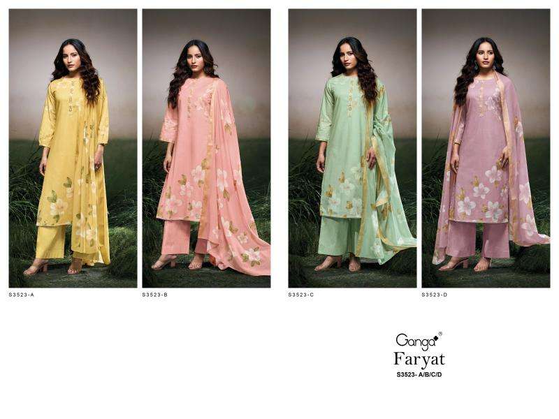 Ganga faryat 3523 Lawn suits wholesale dealer in Bangalore