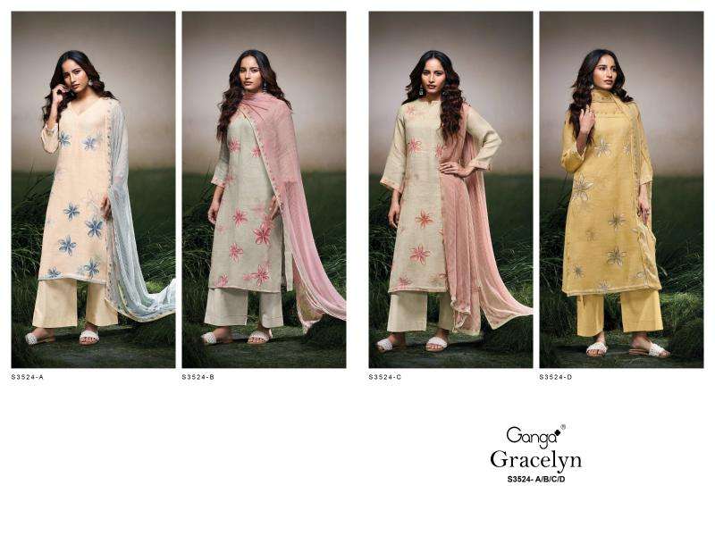 Ganga gracelyn 3524 Ladies dress materials wholesale suppliers